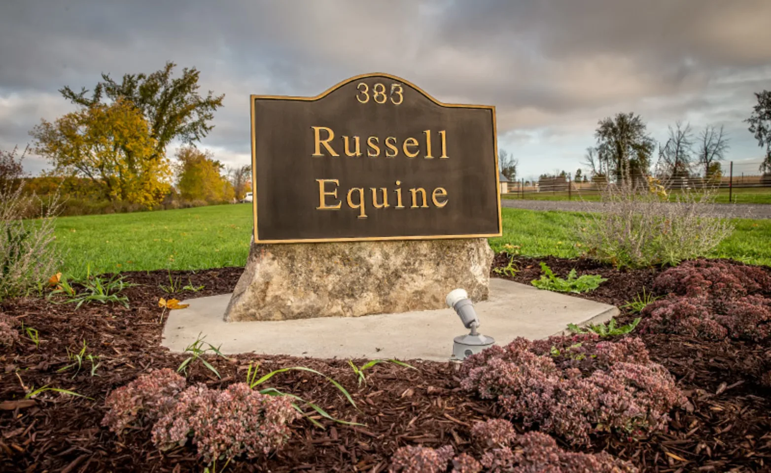 Entrance Sign for Russell Equine Veterinary Service